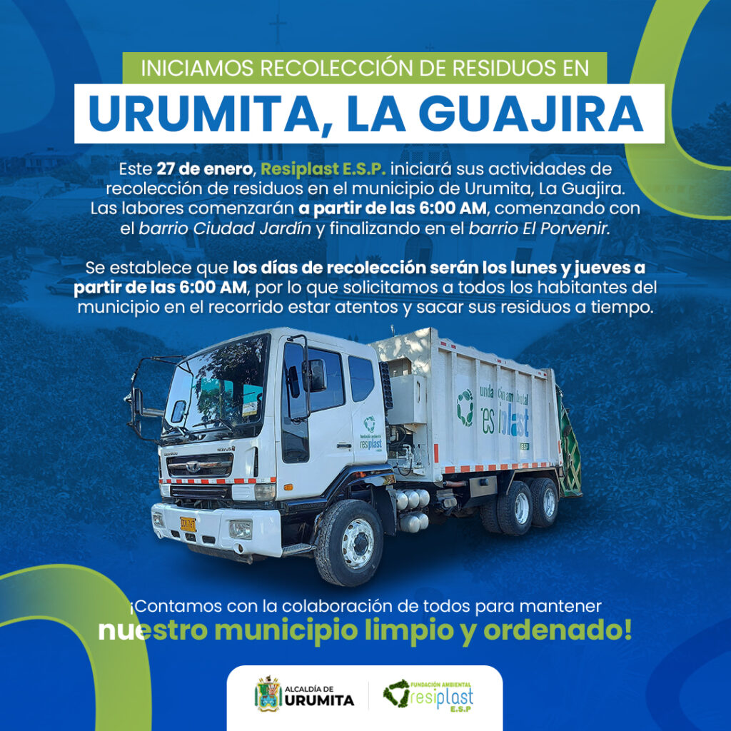 Iniciamos recolección de residuos en Urumita, La Guajira
